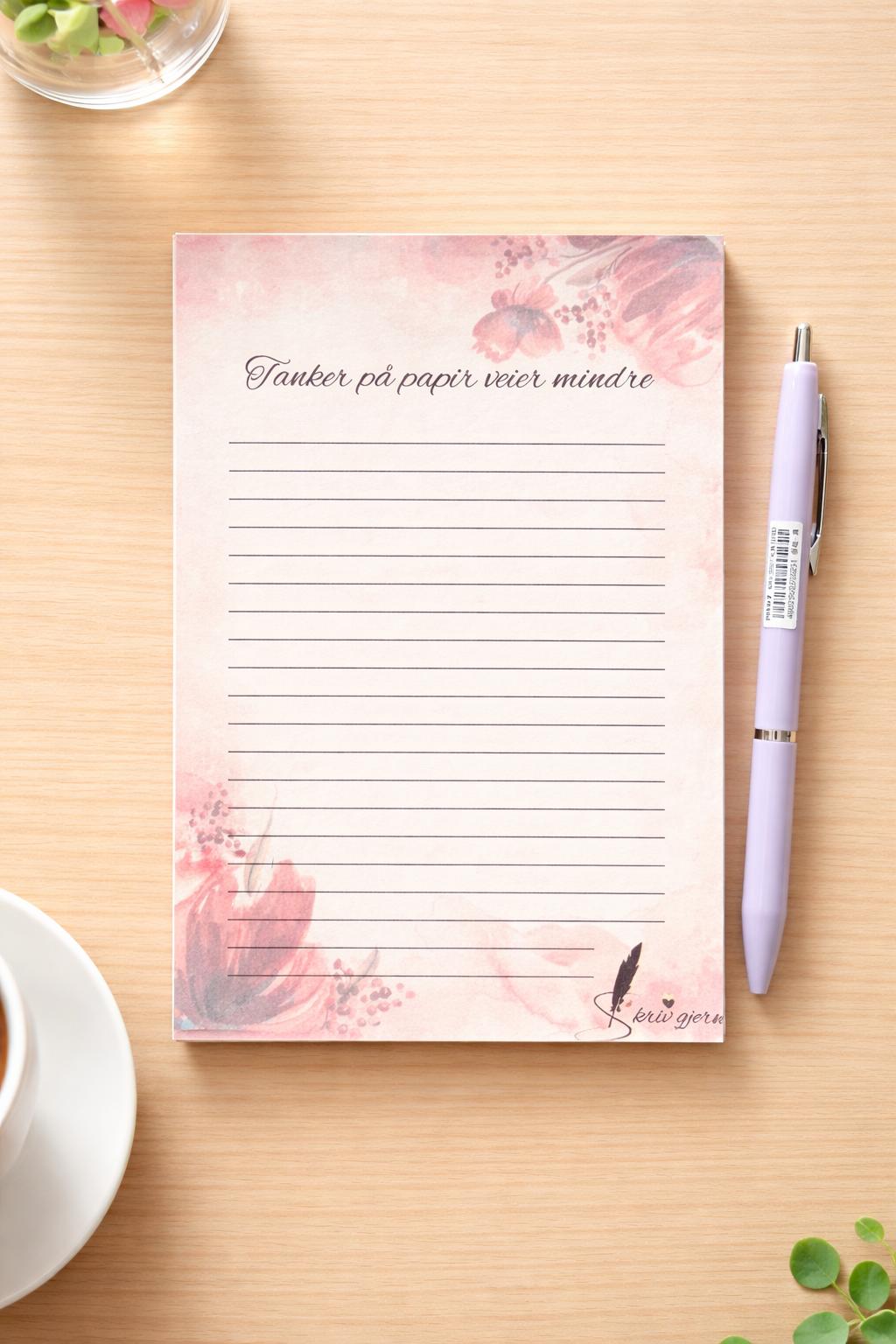 Notatblokk - "Tanker på papir veier mindre"